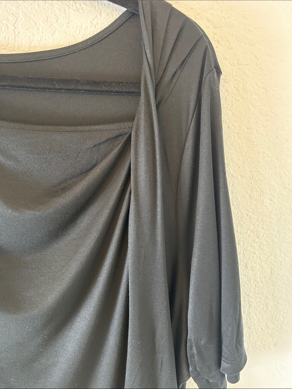 Chico's Black Short Sleeve Draped Top business casual conservative (4)XXL - Picture 4 of 5